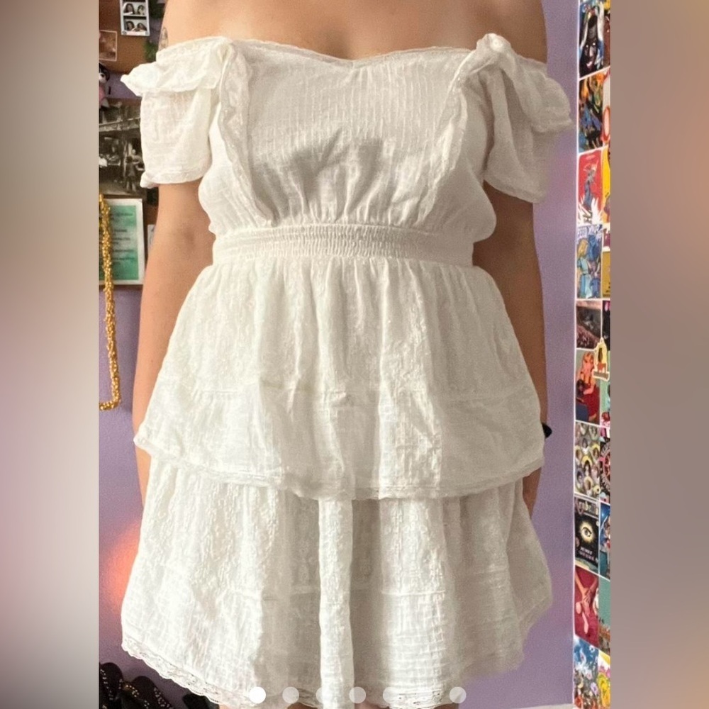 American Eagle dress size Small - white dress PTP flat lay is 15 - Picture 5 of 5